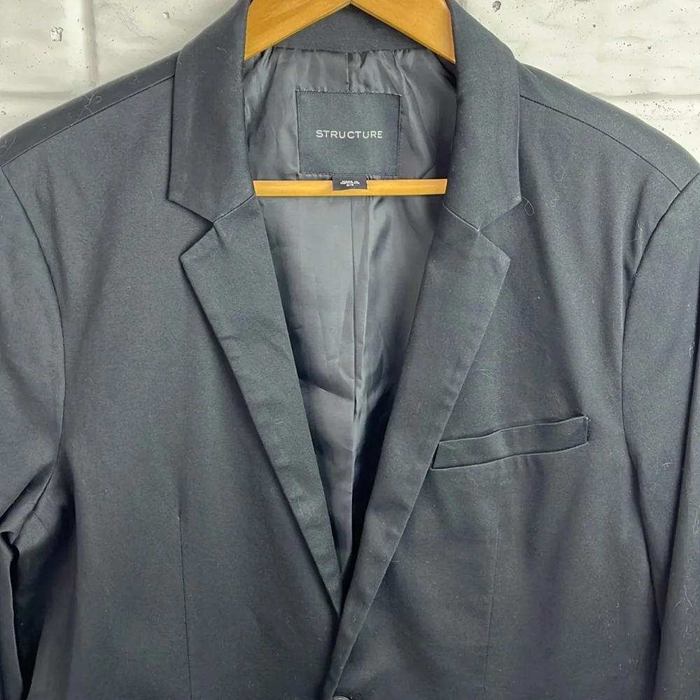 STRUCTURE BLAZER CASUAL TWO BUTTON COTTON SPANDEX LINED MENS SIZE SMALL